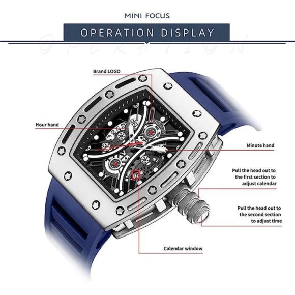 Watch Wristwatch Fashion Hollow Big Dial Luminous Waterproof Sport Analog Quartz - Picture 6 of 6